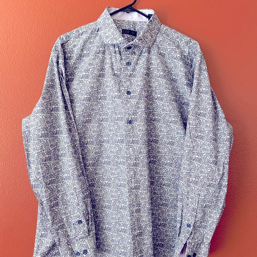 14th & Union | Dress Shirt. Navy and Lilac.